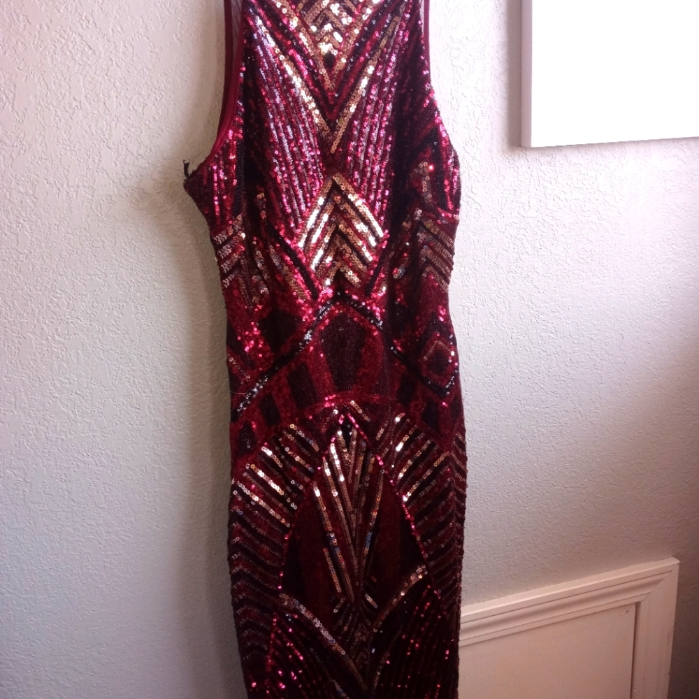 Bisou Bisou red sequin dress